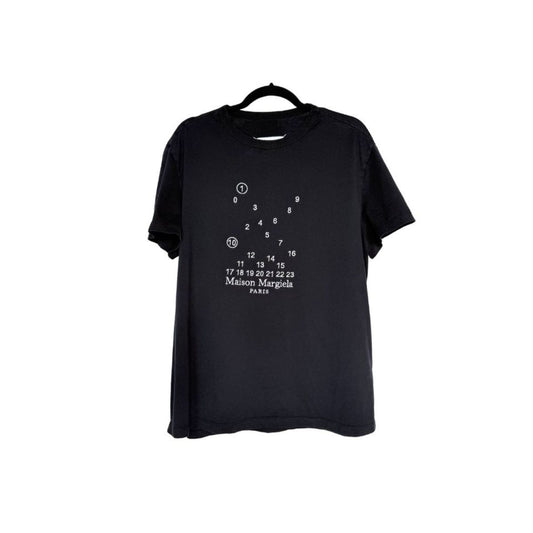 Maison Margiela Number Logo Black Cotton T-Shirt