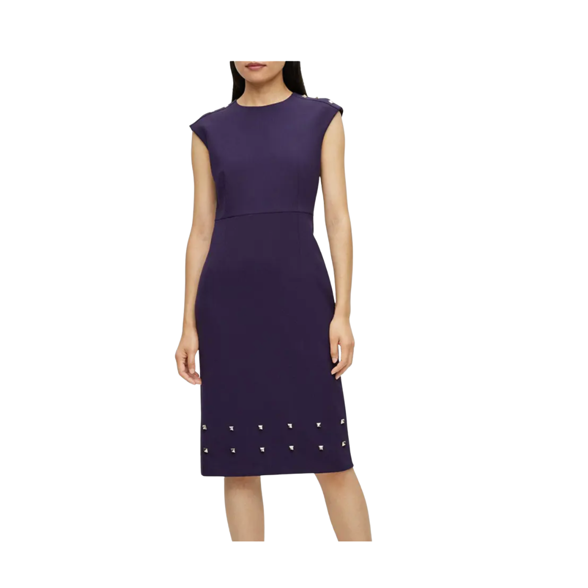 Hugo Boss Devoka Purple Studded Sheath Dress