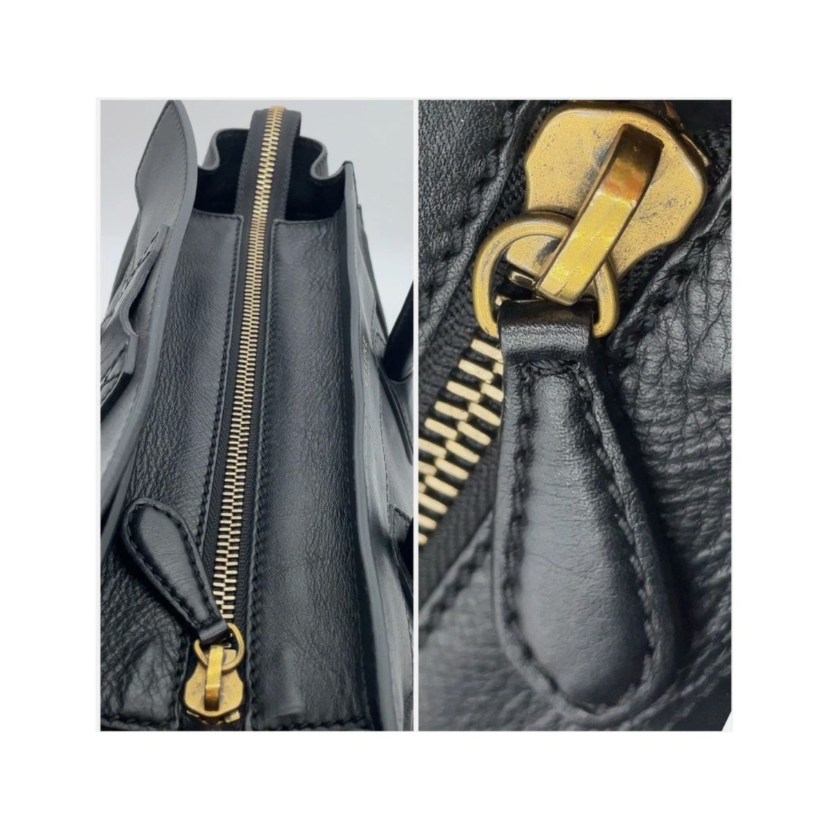 Celine Micro Luggage Black Leather Handbag