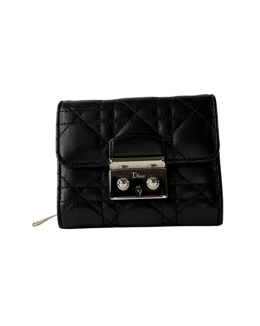 Christian Dior Cannage Lambskin Black Wallet