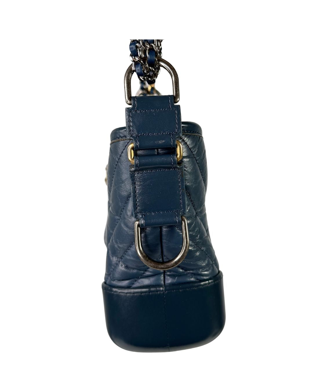 Chanel Gabrielle Small Blue Aged Calfskin Hobo Bag