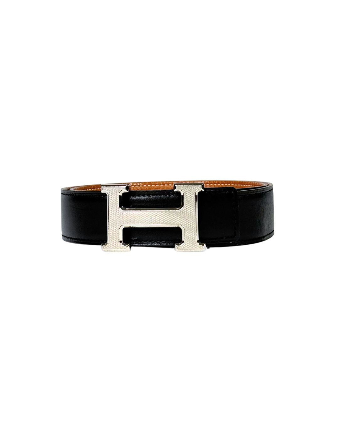 Hermès Reversible Black & Brown Leather H Belt Size 80