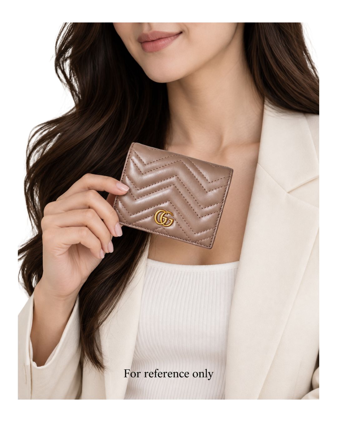 Gucci GG Marmont Dusty Pink Matelassé Leather Compact Wallet