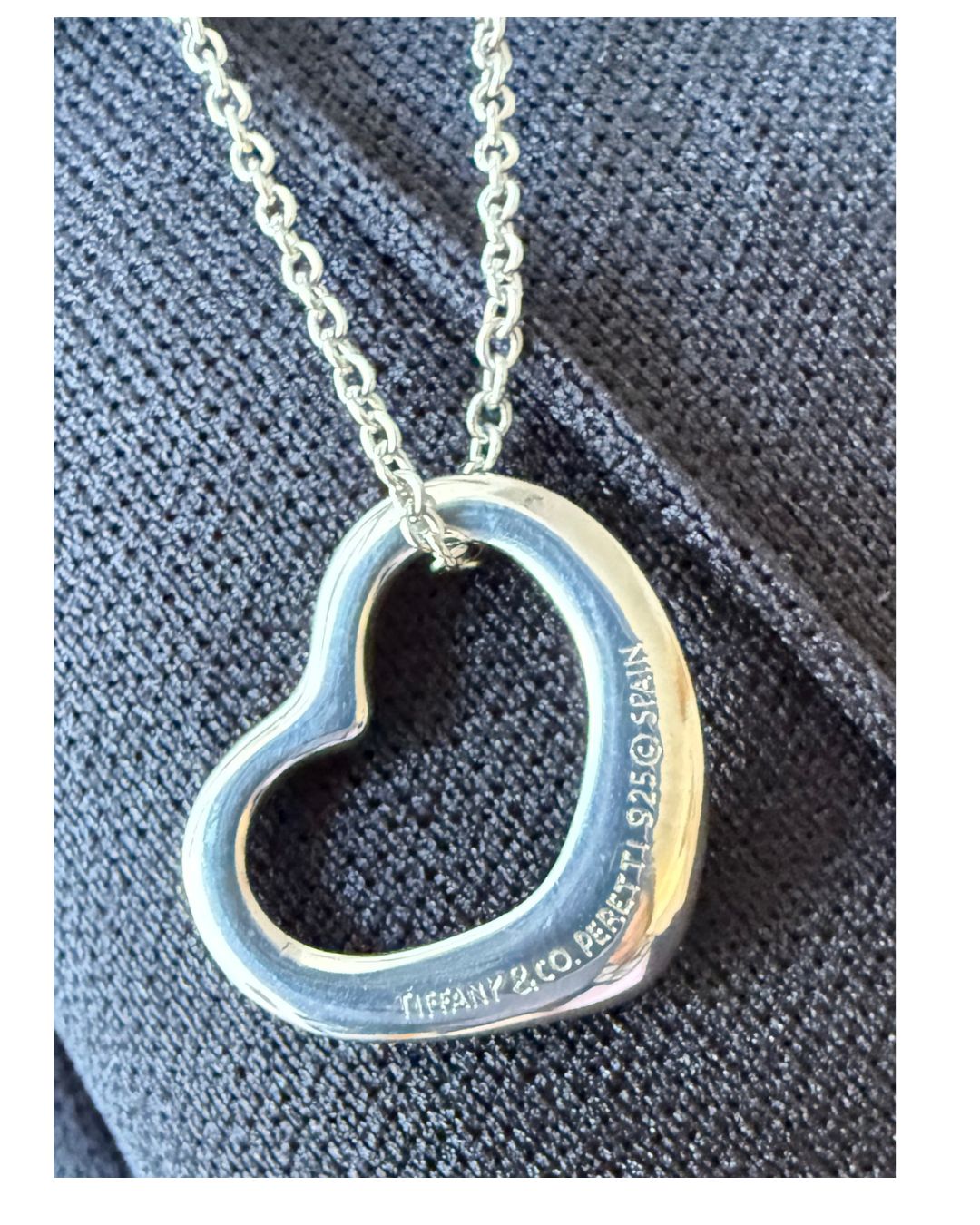 Tiffany & Co. Elsa Peretti Open Heart Sterling Silver Necklace