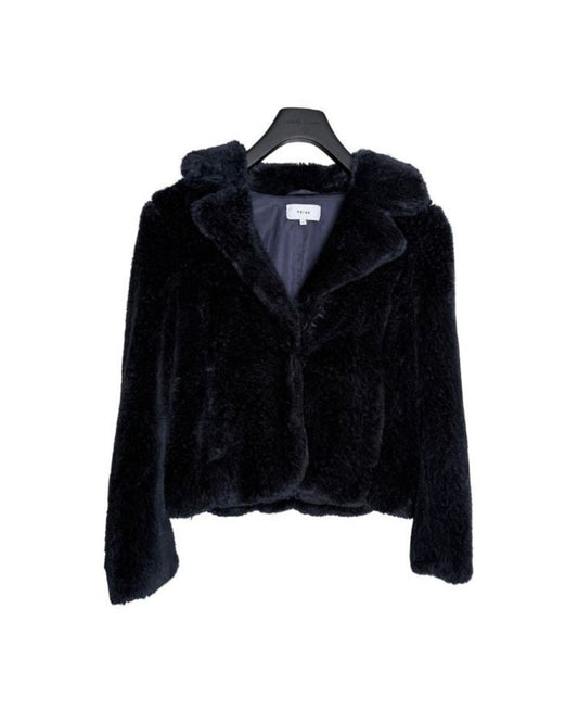 REISS Luxe Faux Fur Black Jacket