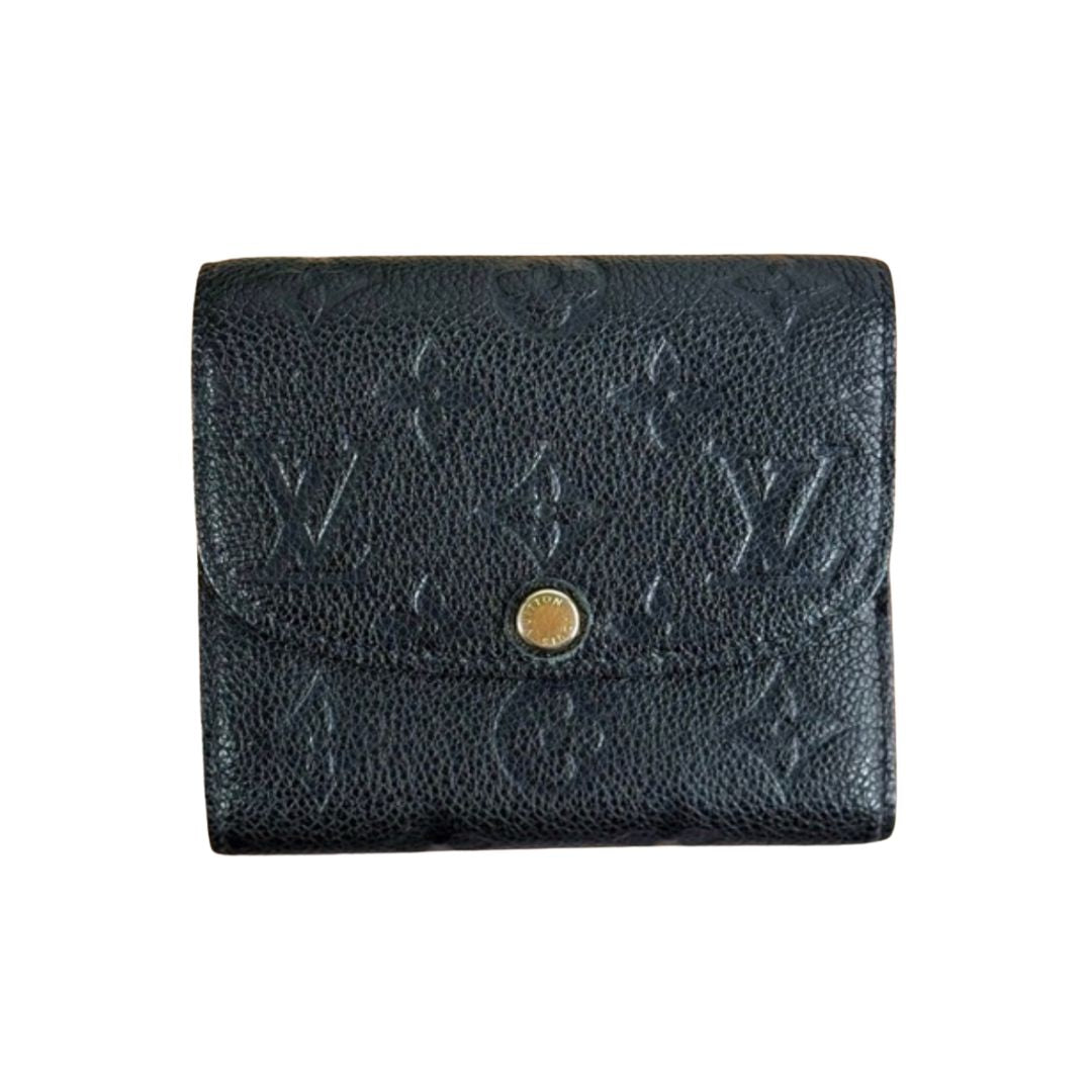 Louis Vuitton Monogram Empreinte Arianne Leather Trifold Wallet Black