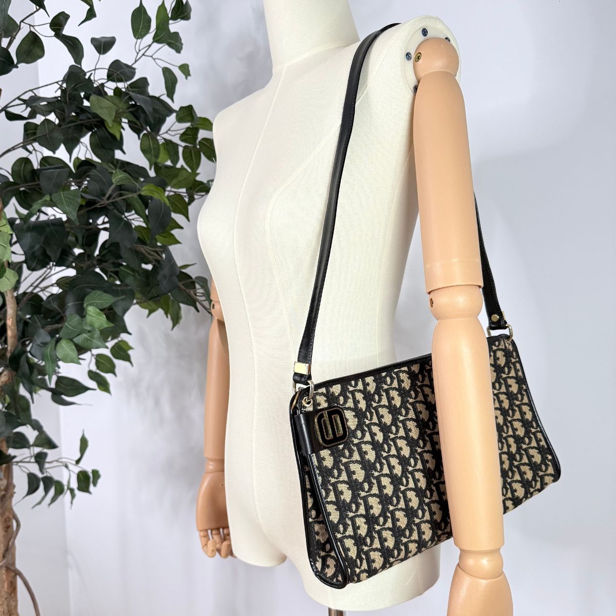 Christan Dior Trotter Monogram Shoulder Bag