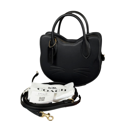 Coach CW615 Crossbody Bag Black Cat Leather Glovetanned 2025