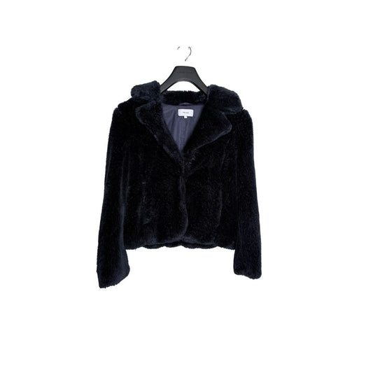REISS Luxe Faux Fur Black Jacket