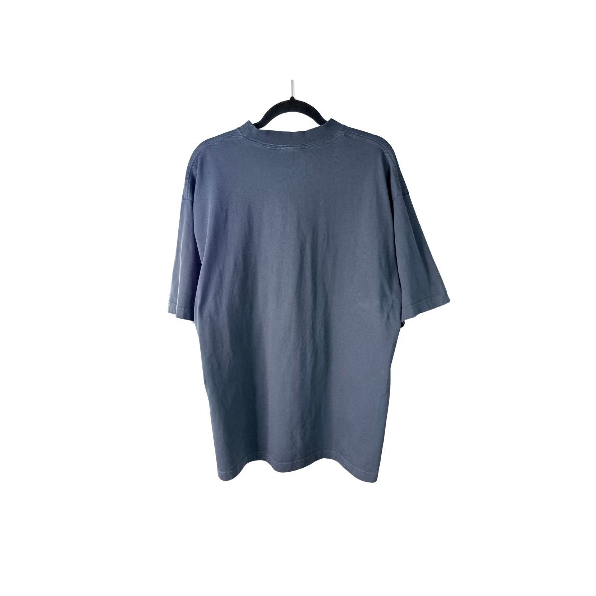 Balenciaga BB Logo Oversized Charcoal Grey Cotton T-Shirt