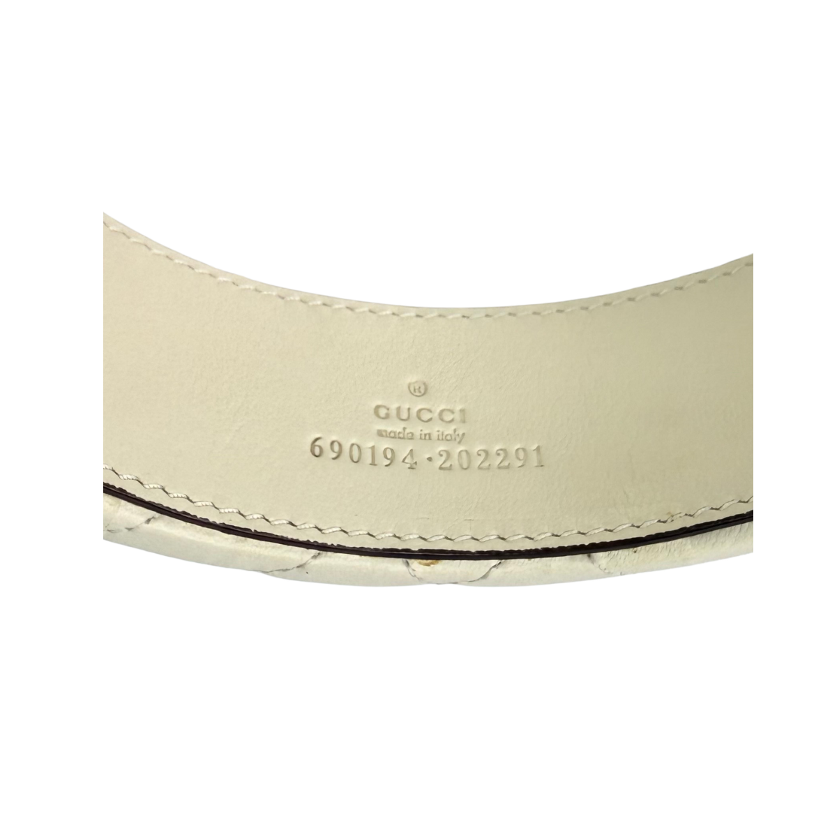 Gucci Interlocking G Matelassé Leather Headband White