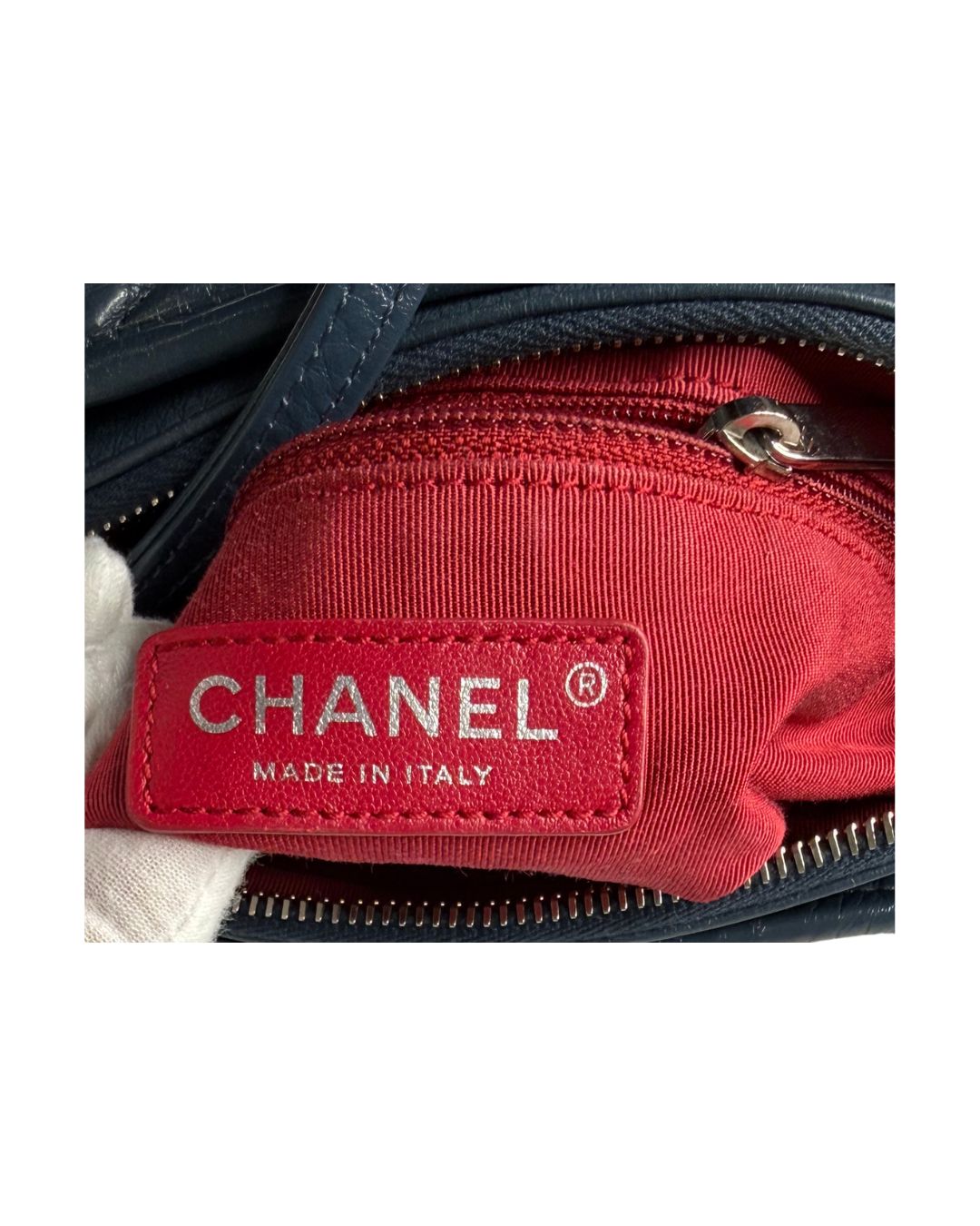 Chanel Gabrielle Small Blue Aged Calfskin Hobo Bag