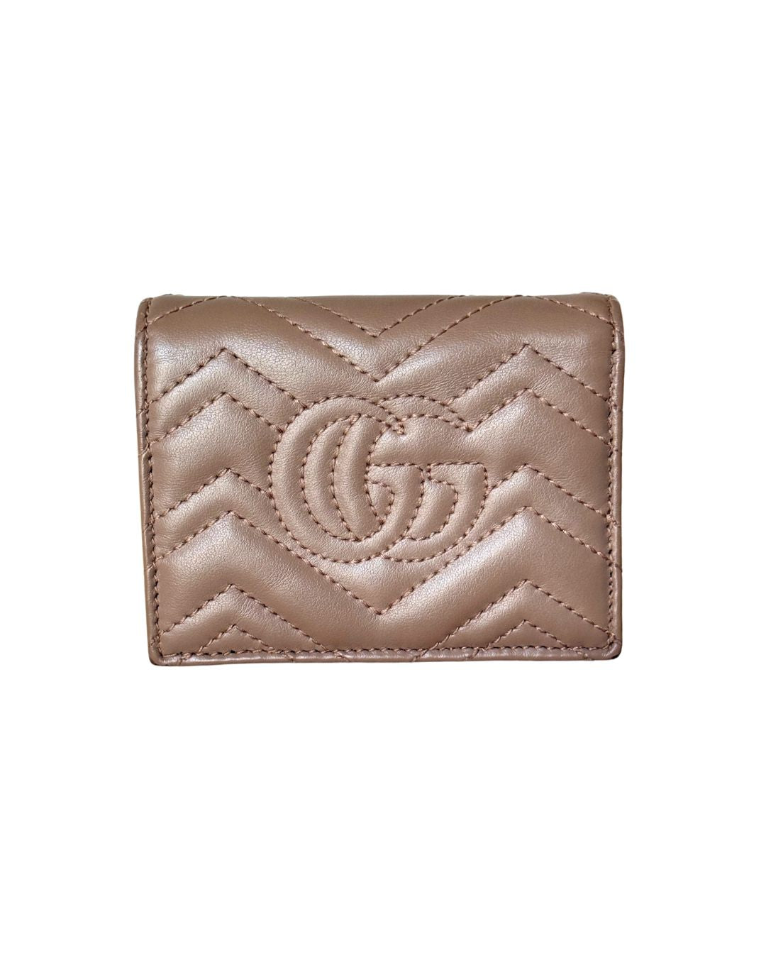 Gucci GG Marmont Dusty Pink Matelassé Leather Compact Wallet