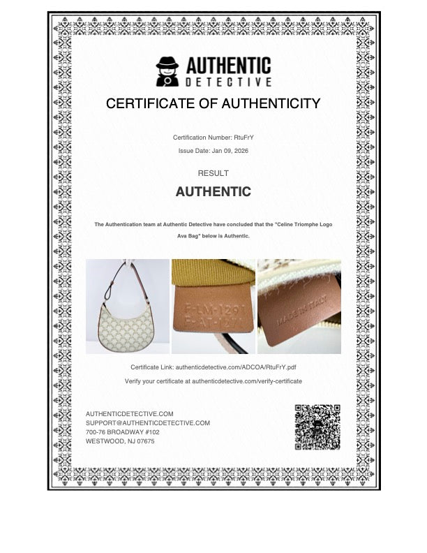 Celine White Triomphe Canvas Ava Shoulder Bag