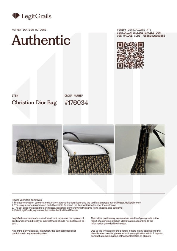 Christan Dior Trotter Monogram Shoulder Bag