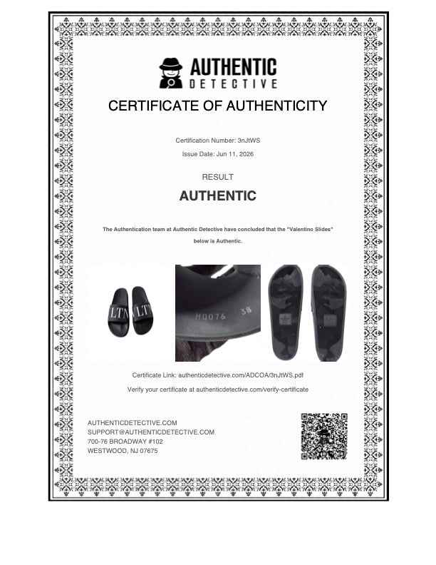 Valentino Garavani VLTN Logo Black Rubber Slide Sandals