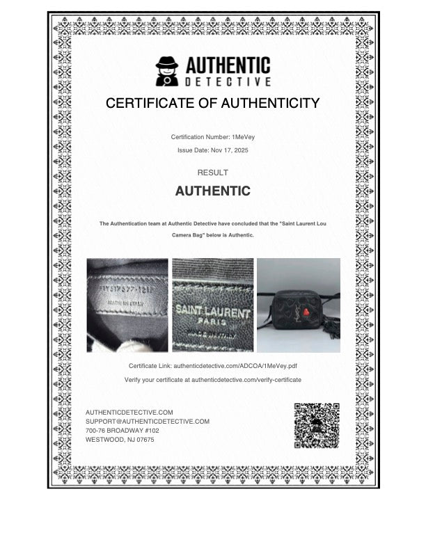 Yves Saint Laurent Black Leather Camera Bag