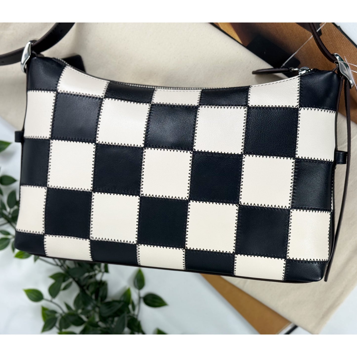 Coach CBE00 Alter/Ego Shoulder Bag In Checkerboard Upcrafted Leather Coachtopia NWT