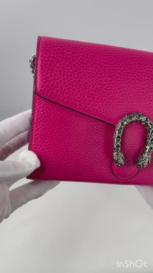 Gucci Dionysus Chain Wallet Pink Leather Shoulder Bag