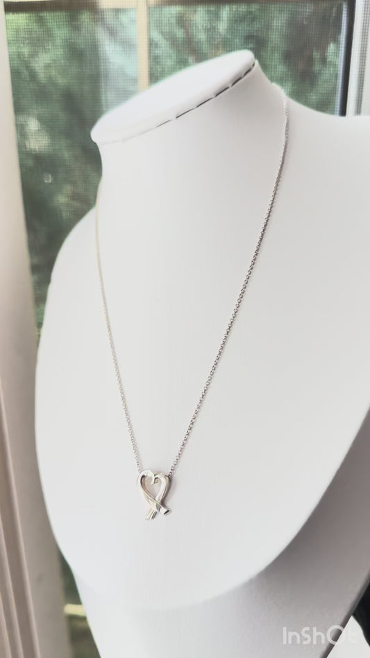 Tiffany & Co. Paloma Picasso Loving Heart Sterling Silver Necklace