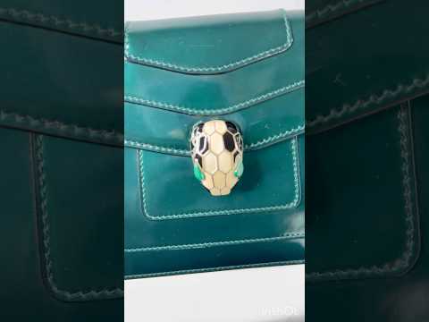 Bvlgari Serpenti Forever Mini Emerald Green Patent Leather Wallet on Chain Bag