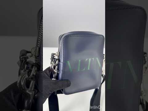 Valentino Garavani VLTN Logo Navy Leather Mini Crossbody Bag