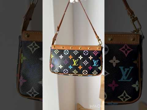 Louis Vuitton Monogram Black Multicolore Pochette Accessories