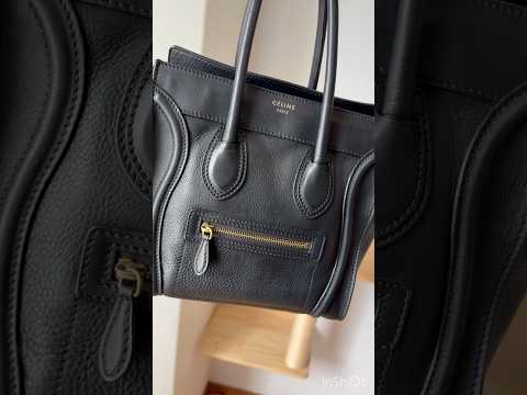 Celine Micro Luggage Black Leather Handbag