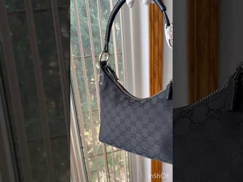 Gucci GG Canvas Leather Black Shoulder Bag