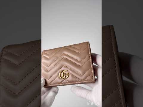 Gucci GG Marmont Dusty Pink Matelassé Leather Compact Wallet