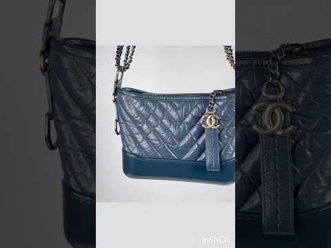 Chanel Gabrielle Small Blue Aged Calfskin Hobo Bag