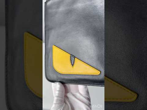 Fendi Bag Bugs Monster Eyes Black Leather Clutch