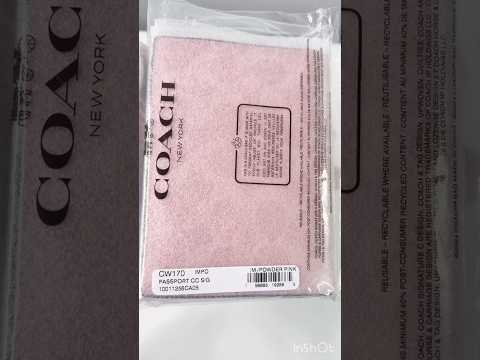NWT Coach Signature Passport Card Case Powder Pink CW170