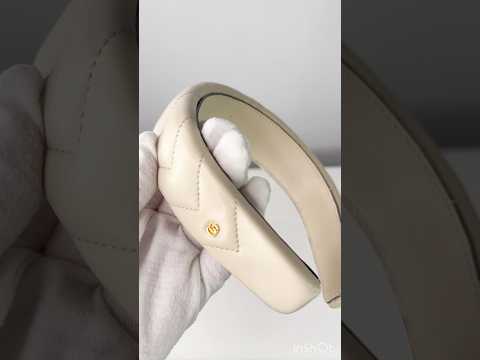 Gucci Interlocking G Matelassé Leather Headband White