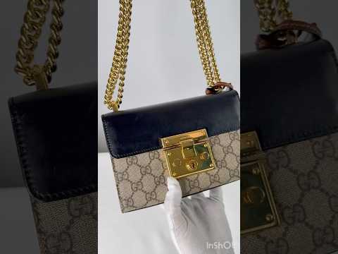 Gucci Padlock GG Supreme Canvas Leather Shoulder Bag
